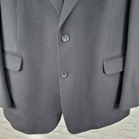 Daks Jermyn Street Black Wool Cashmere 2 Button Double Vent Blazer Sportcoat 46R - Picture 10 of 16